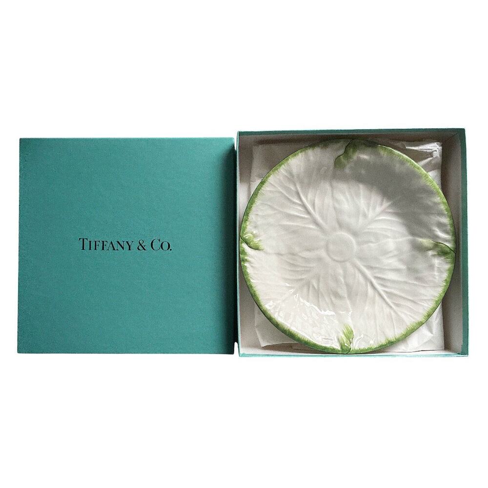 Rare Vintage Tiffany & Co. Este Ceramiche Cabbage Leaf Serving Bowl 9” - Picture 5 of 5